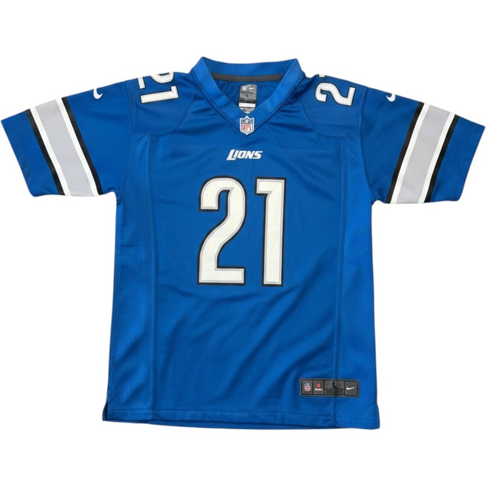 Nike Detroit Lions Reggie Bush 21 Jersey Kids Large Blue NFL Football On Field